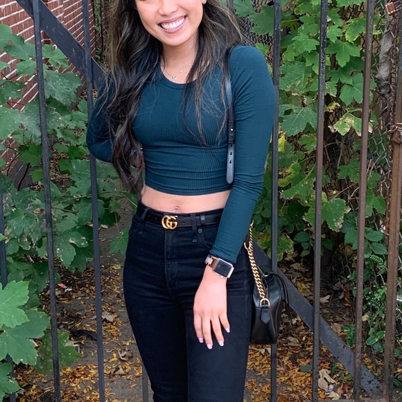 Windsor Green Ribbed Crop Top - Picture 5 of 6